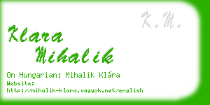 klara mihalik business card