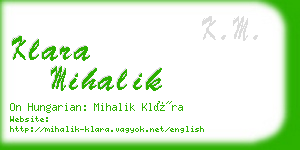 klara mihalik business card